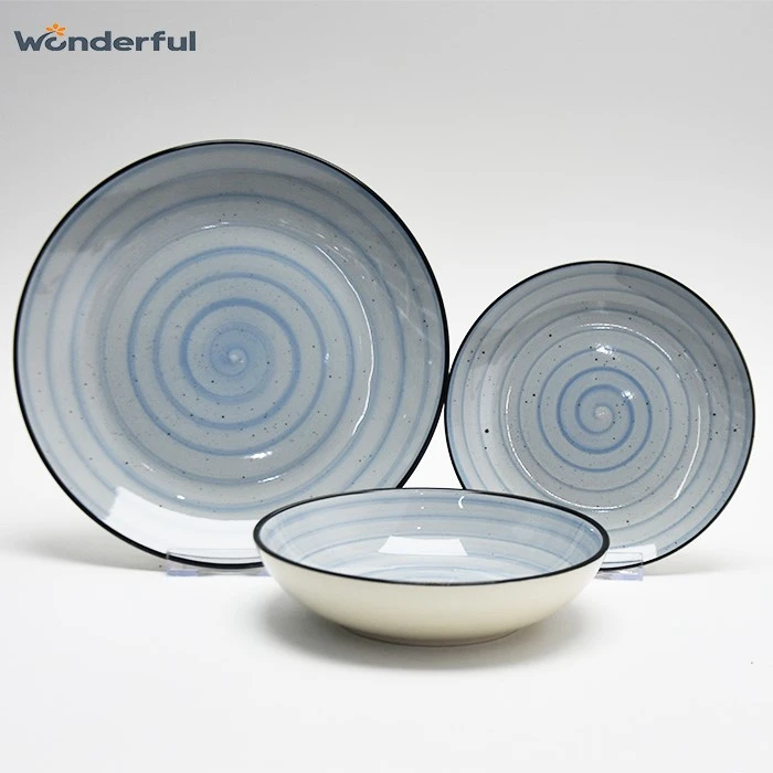 Bule handprinted modern plates Bule handprinted modern plates